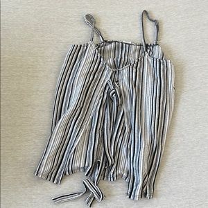 Striped tank with tie in the middle